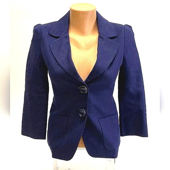 KATE SPADE ♠️ Women's Navy Blazer SIZE 00 - Picture 1 of 10